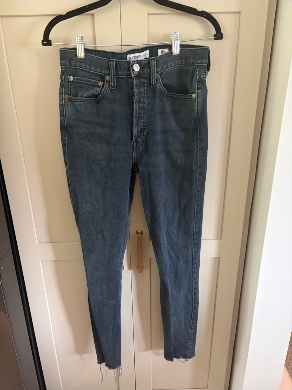 Re/Done Dark Wash High-Rise Skinny Jeans